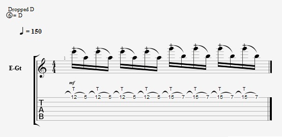 tremolo guitar tapping example